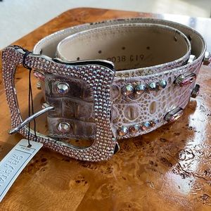 BB Simon original: wide pink metallic belt NWT